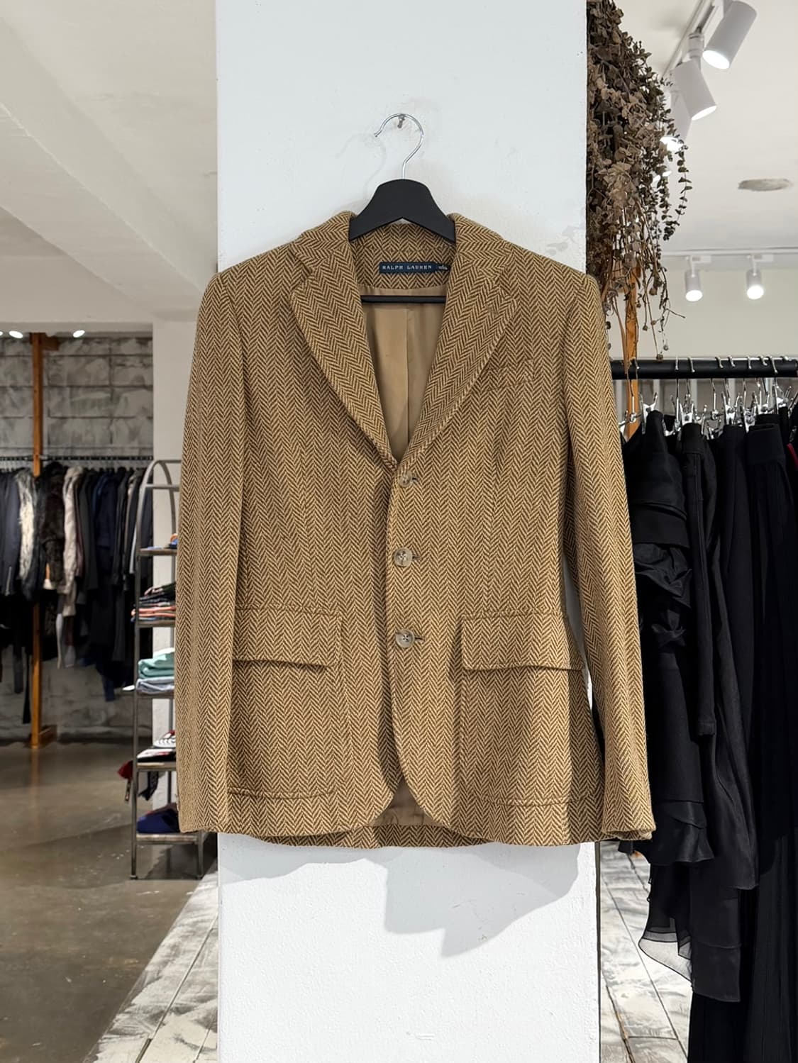 랄프로렌 브라운 헤링본 울 블랜드 싱글 자켓 상품이미지1
