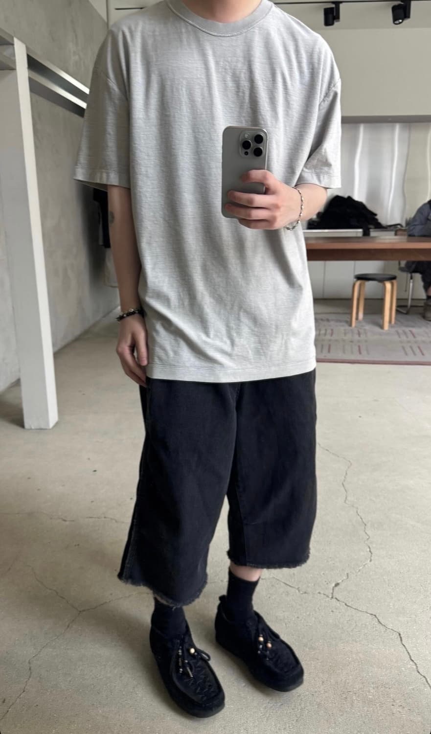 [3] 폴리테루 리버스드 1/2 티 라이트 그레이 상품이미지2