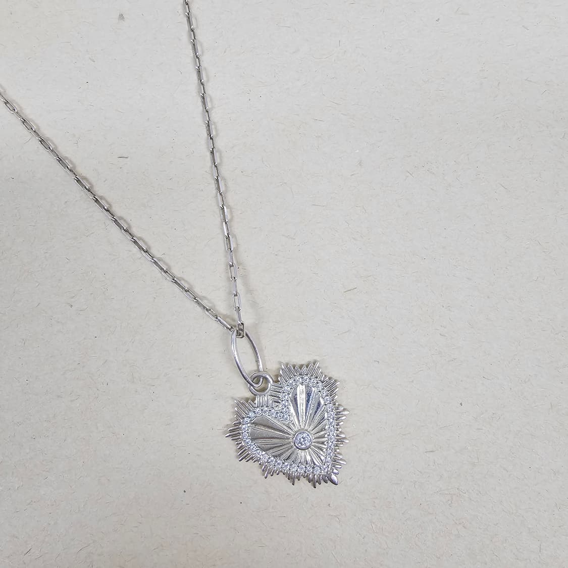 925silver 실버하트모양  롱목걸이 상품이미지1