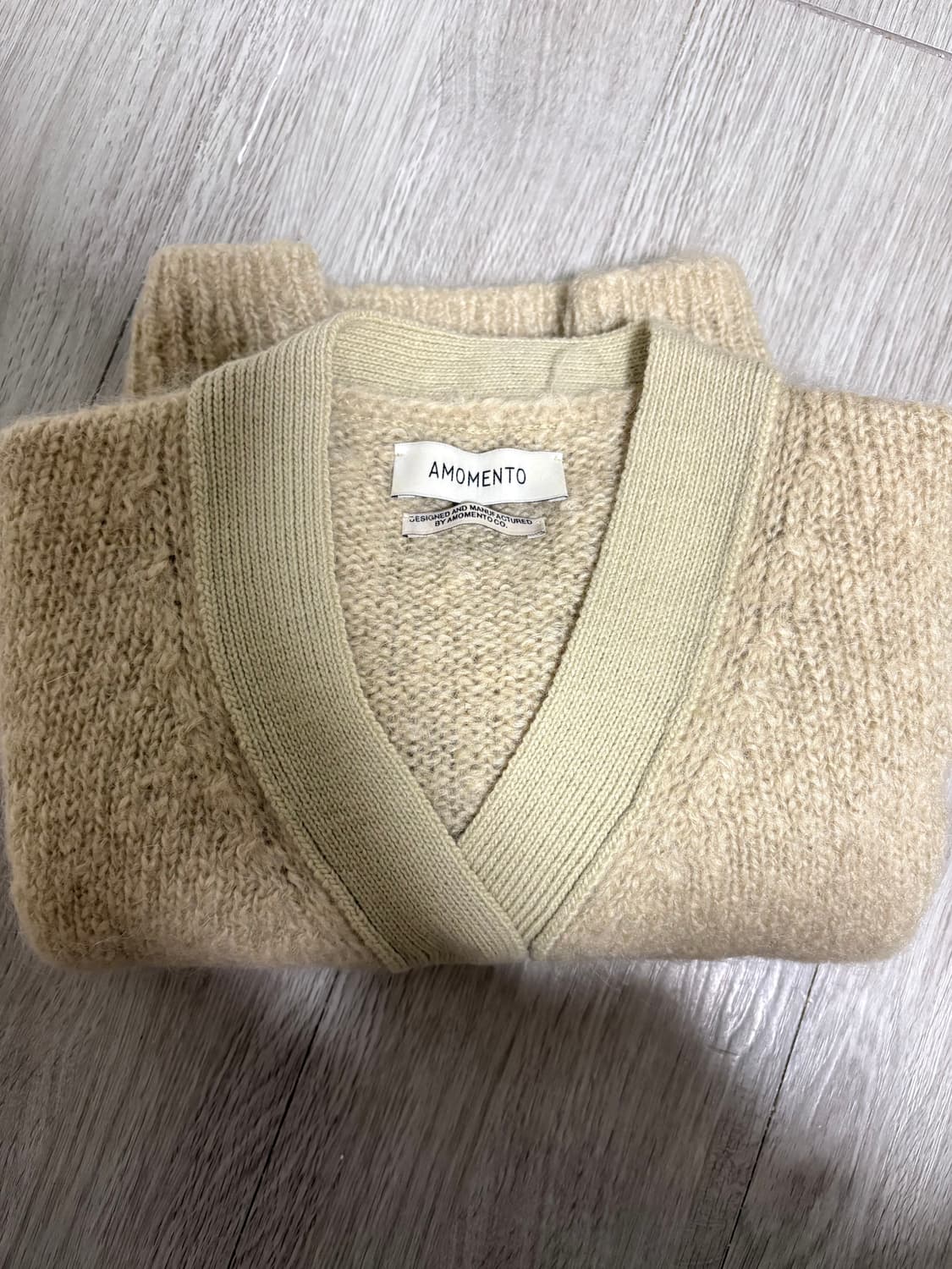 아모멘토 그랜마 가디건 모헤어 올리브 상품이미지2