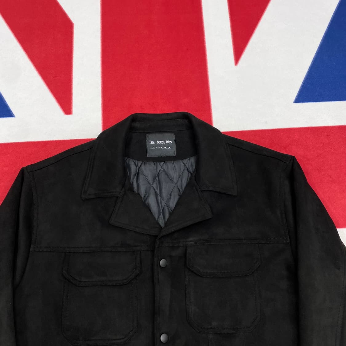 빈티지 누빔 스웨이드자켓 실측 XL  상품이미지3