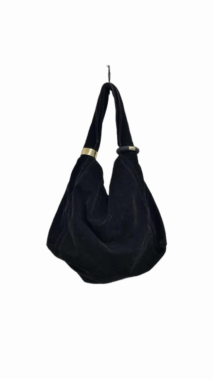 JPN 블랙 벨벳 골드 링 호보백 상품이미지1