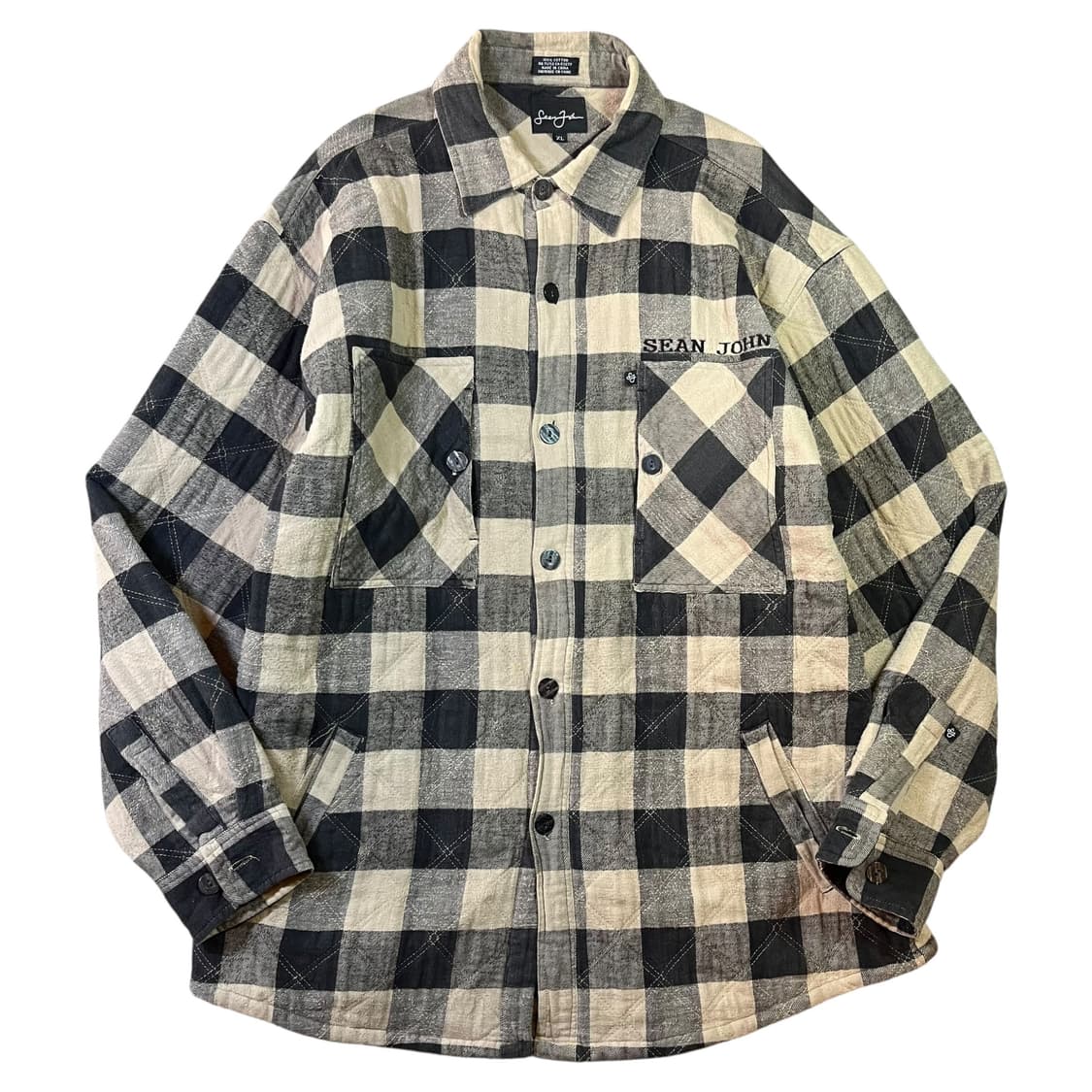 Sean john 션 존 코튼 퀼티드 체크 셔츠 상품이미지1