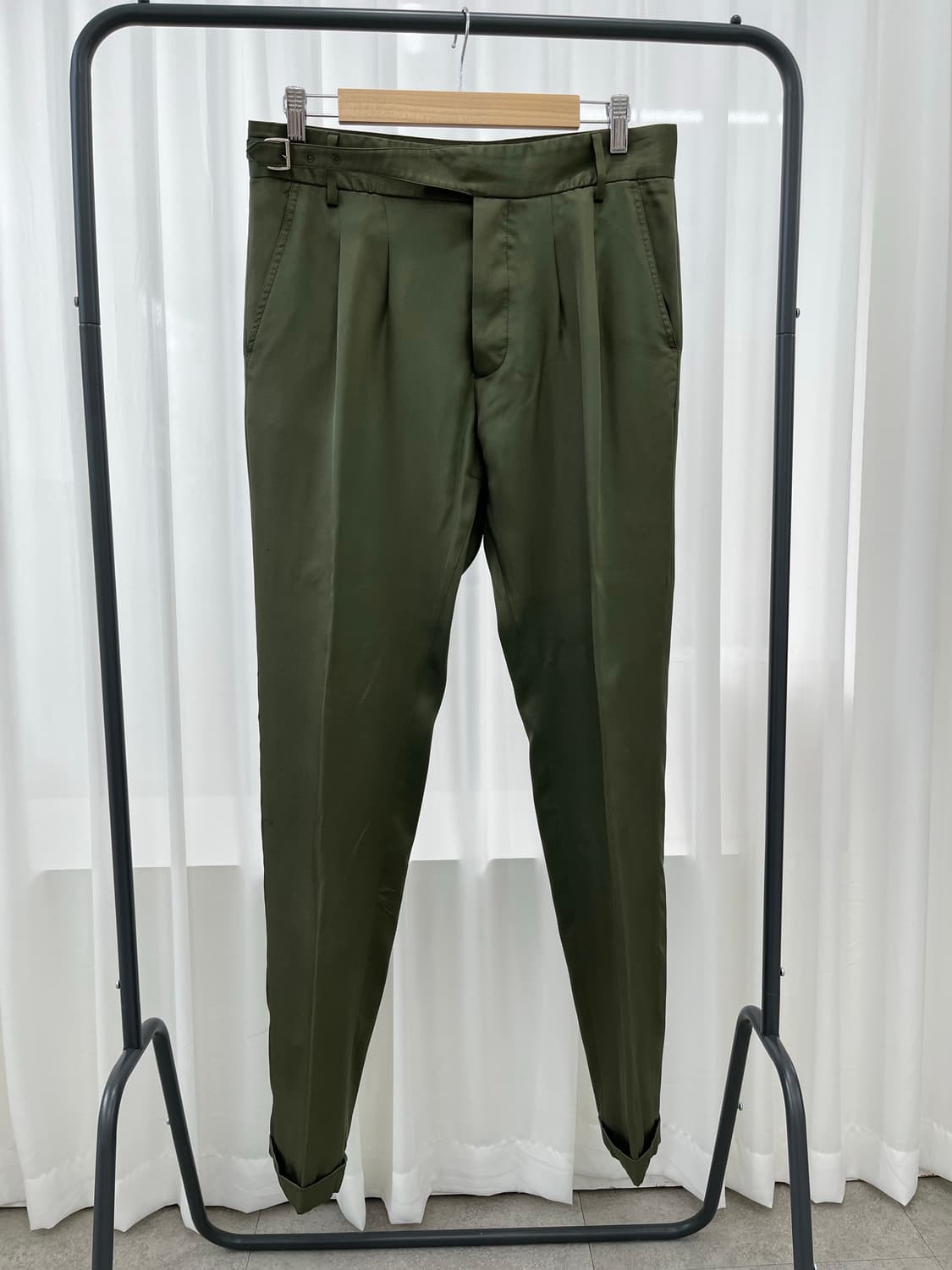 구찌 남성 실크 슬랙스 44 카키 상품이미지1