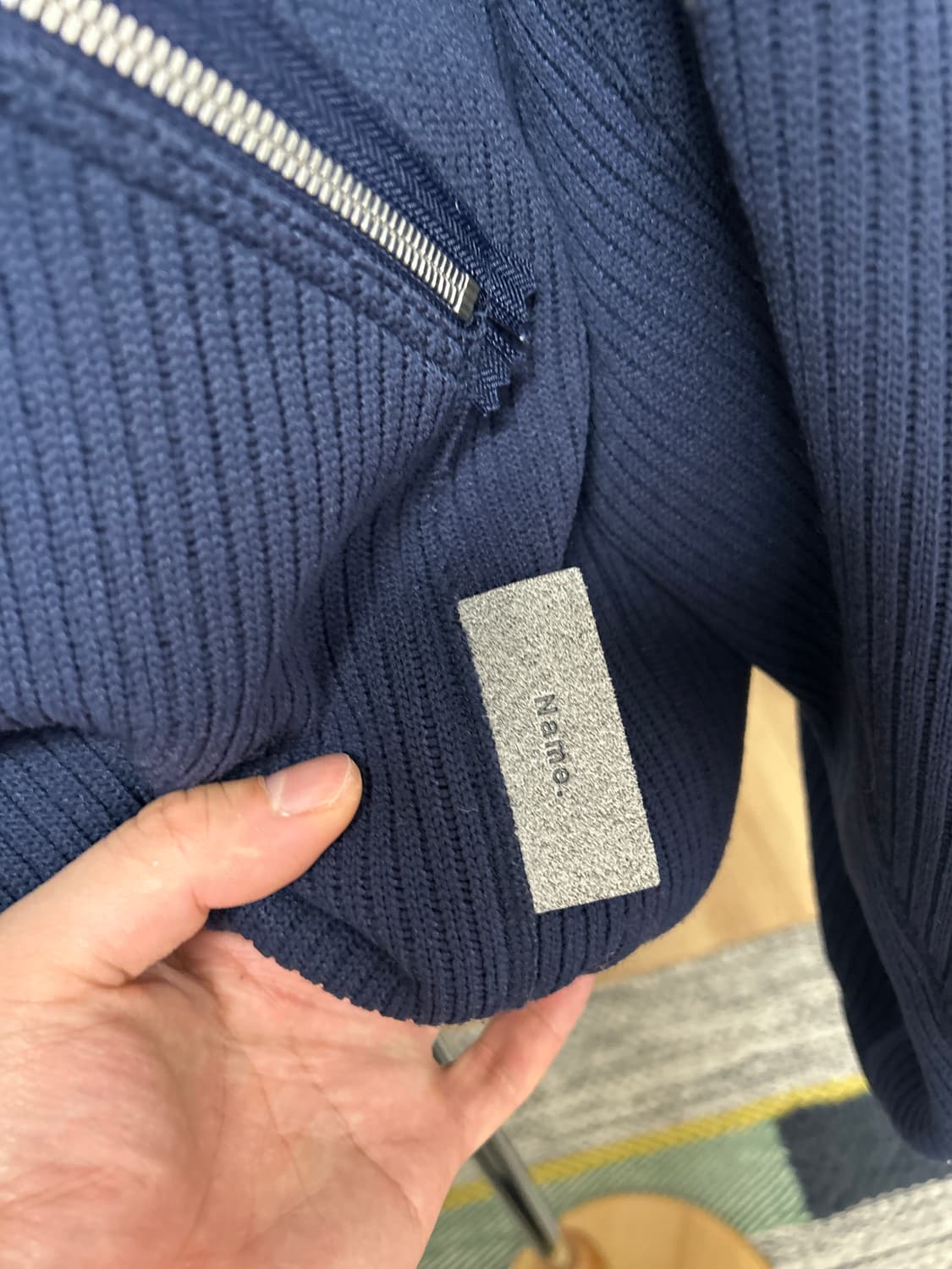 NAME. 네이비 니트 풀오버 후드 자켓 2 상품이미지3