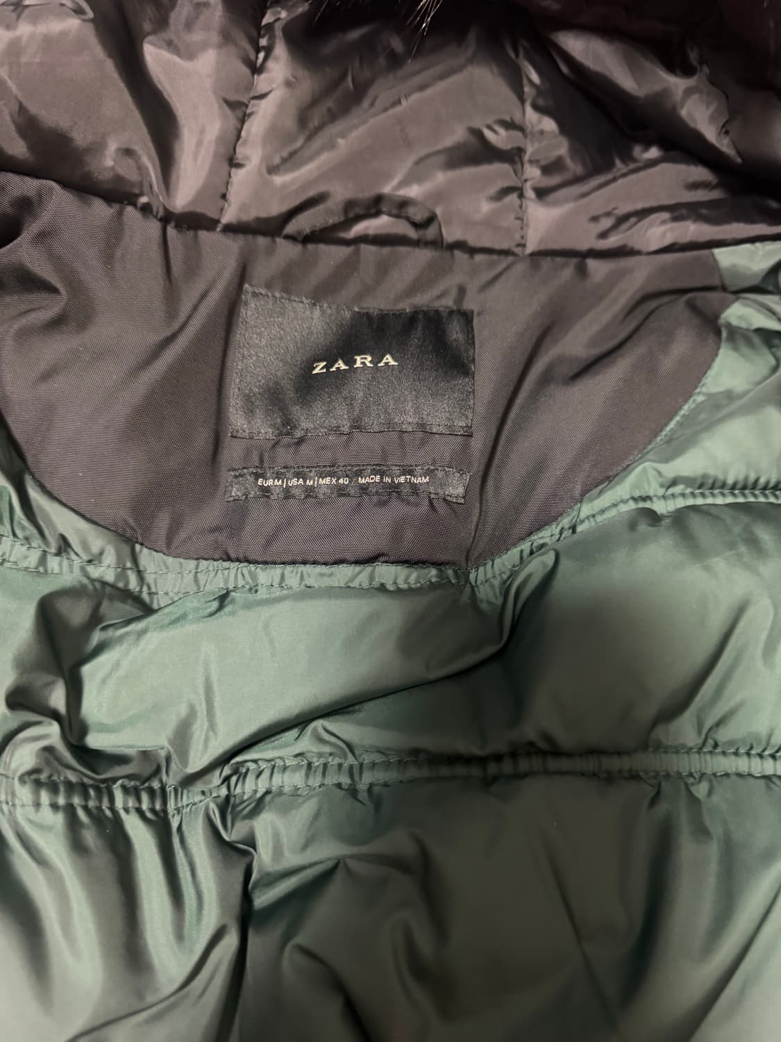 정품중고 자라 n3b 스타일 파카패딩자켓 블랙 M(실사이즈105정도) 상품이미지5