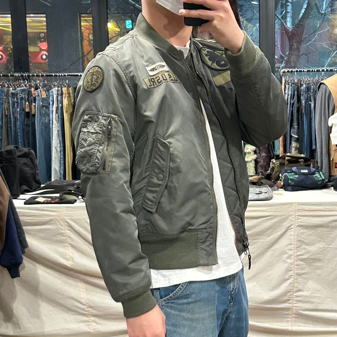 M) 데님앤서플라이 랄프로렌 밀리터리 패치 MA-1 항공점퍼 상품이미지10