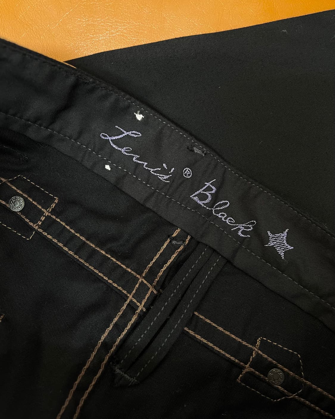 2000s Levis Japan Cinch-Back Black Jeans 상품이미지7