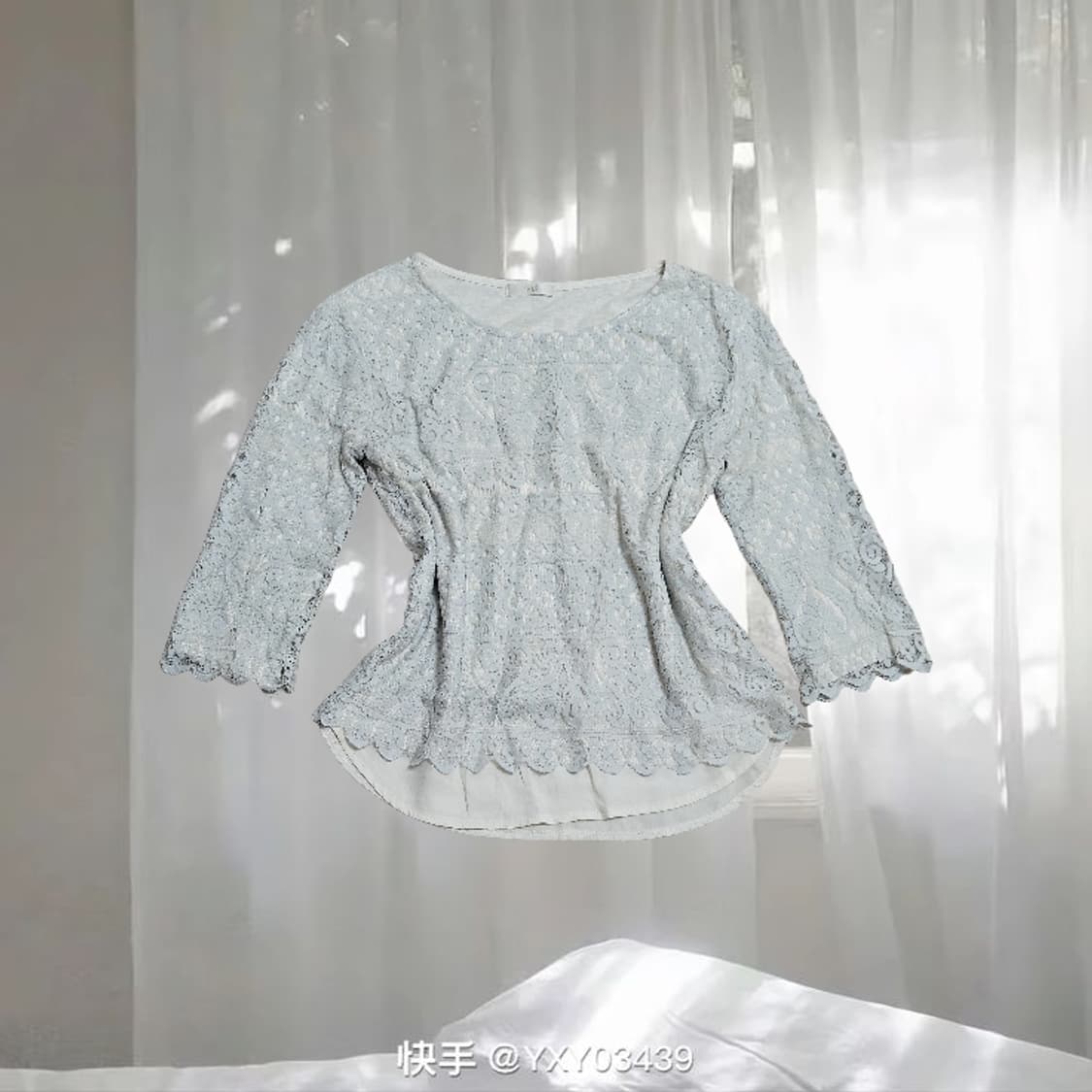 페어리 모리 하구미 민트 7부 레이스티셔츠 상품이미지1