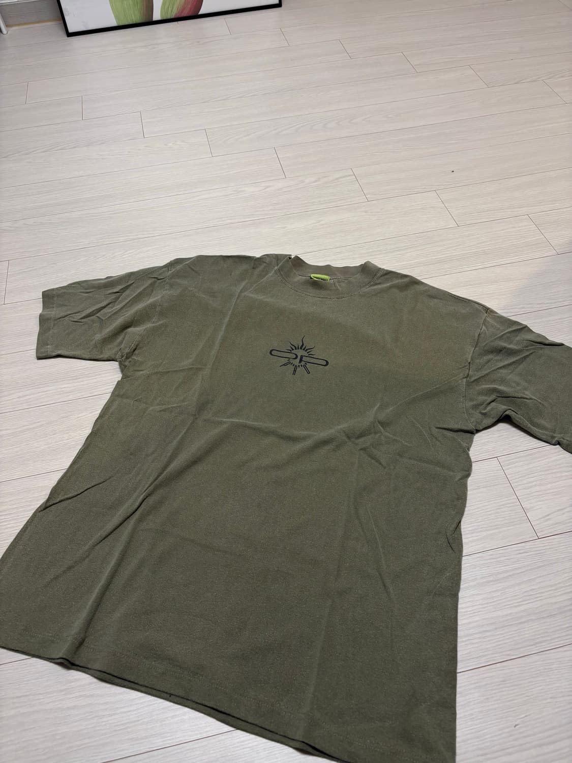 빈티지 워싱 반팔 티셔츠 카키 100사이즈 상품이미지1