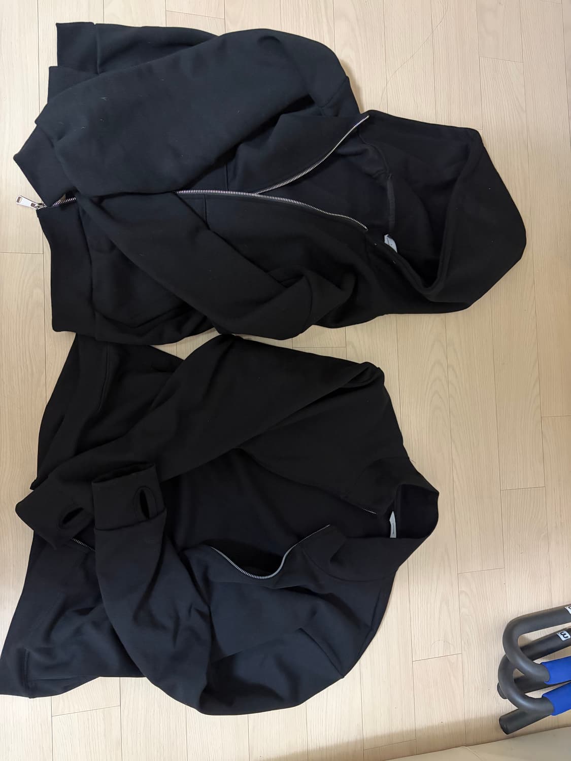 검정 크롭 후드,검정 하이넥 상품이미지1