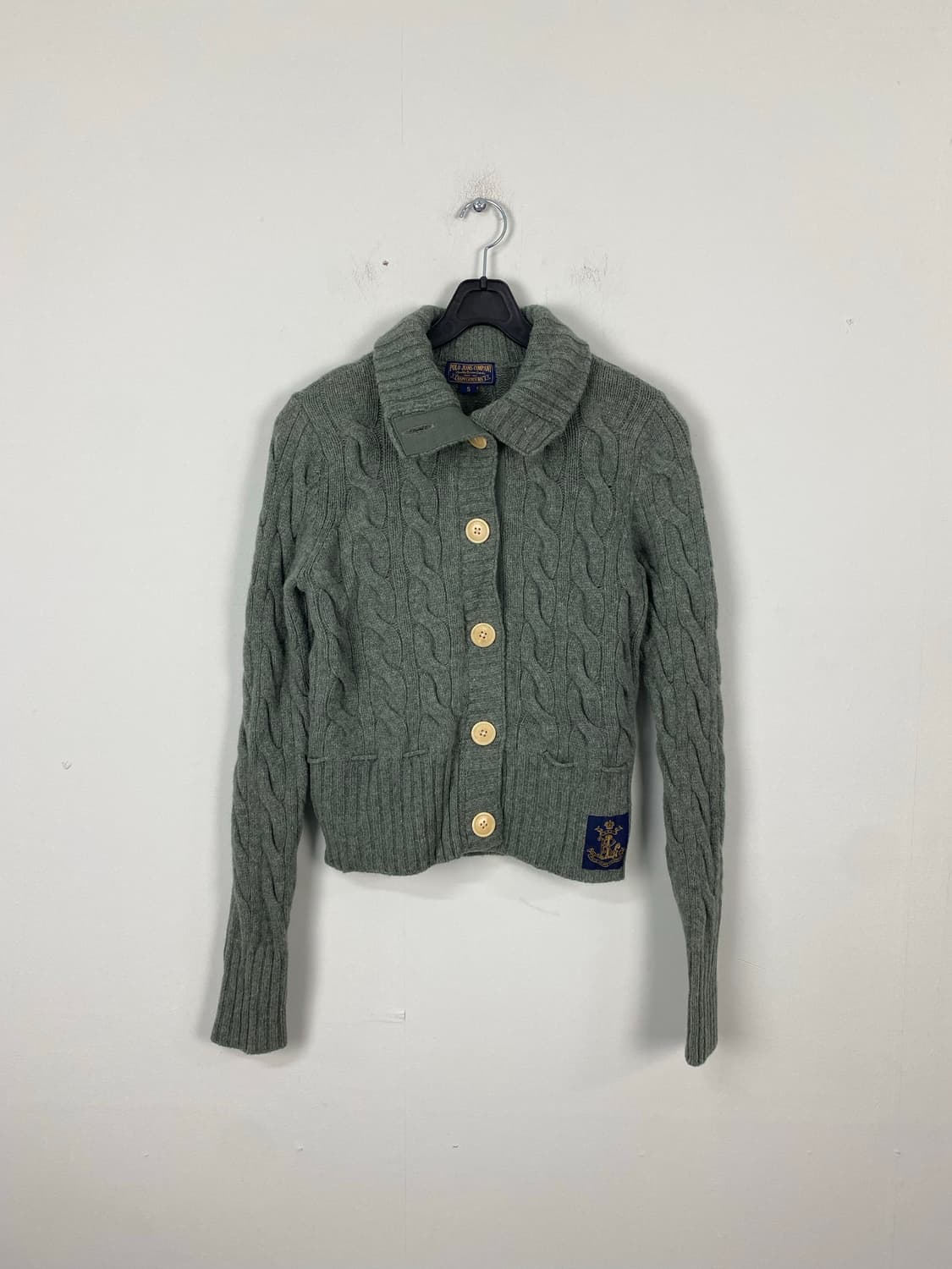 폴로 진스 램스울 꽈배기 목폴라 니트 집업 S <591> 상품이미지1