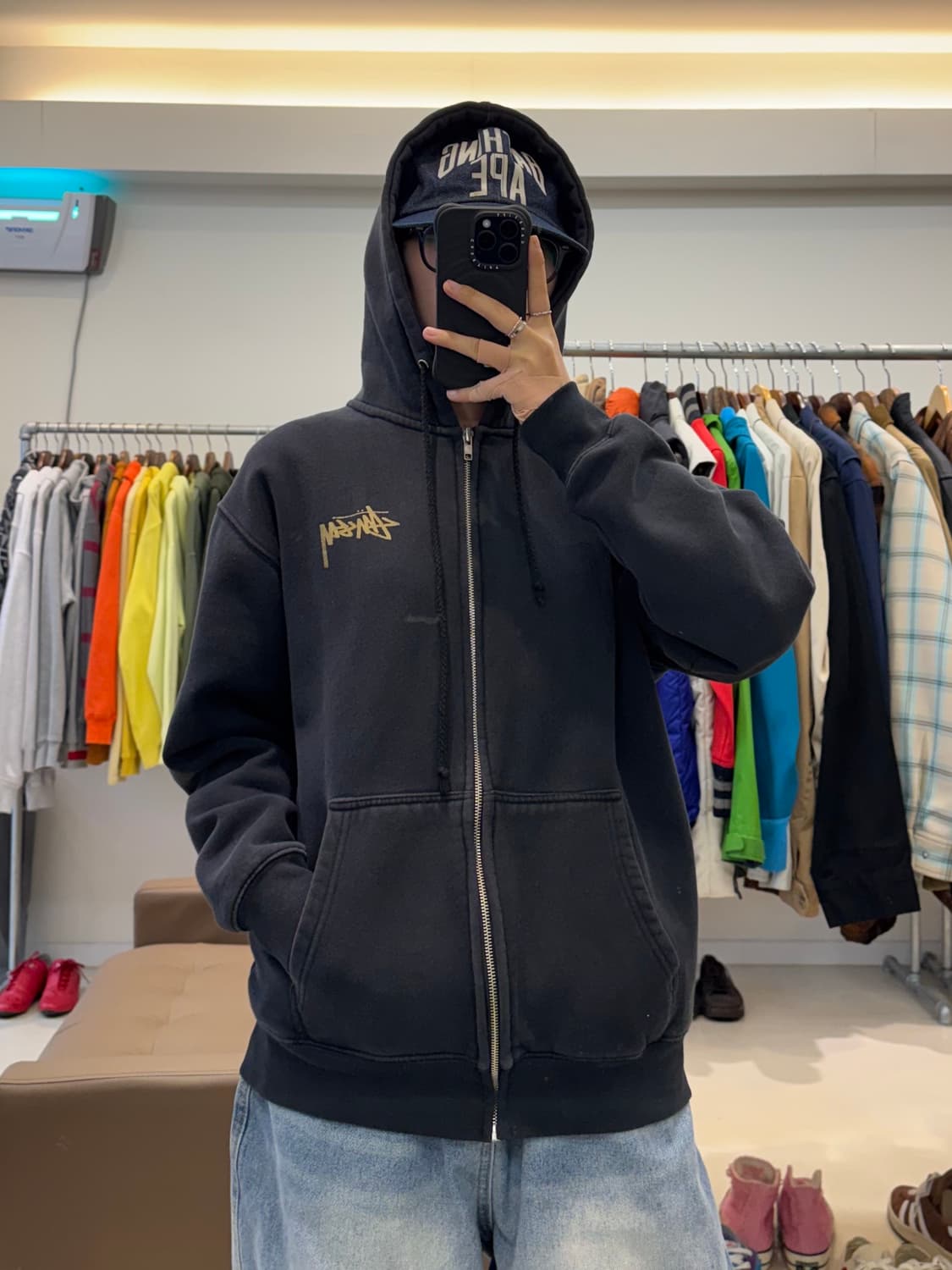 스투시 골드 그래픽 후드집업 상품이미지7