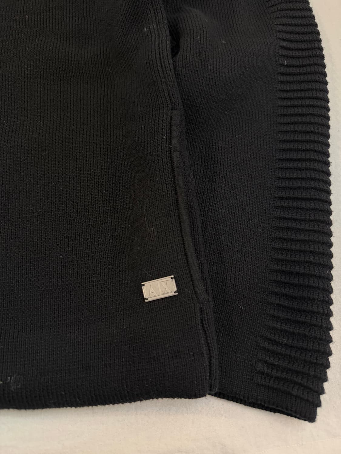 아르마니 익스체인지 플리츠 니트집업 블랙 상품이미지2