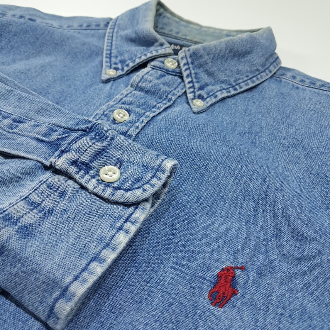 CL893 M 폴로 90s 레드포니 클래식 데님셔츠 남방 상품이미지4