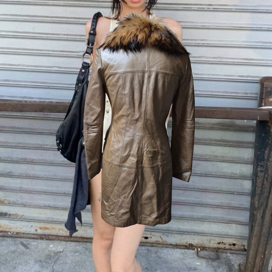 Vintage 08 Fox Fur dyeing leather coat 상품이미지2