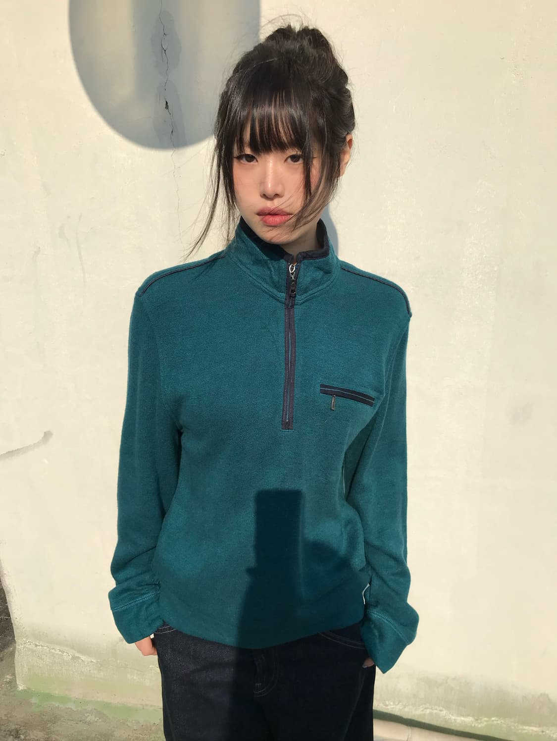 Simple life 플리스 하프 집업 상품이미지1