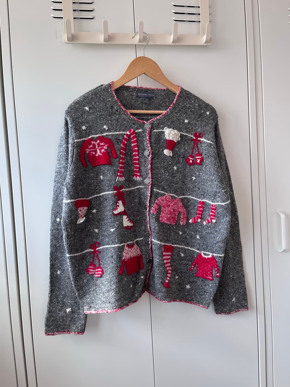 Northern Isles 눈꽃송이 자수 니트 가디건 상품이미지7