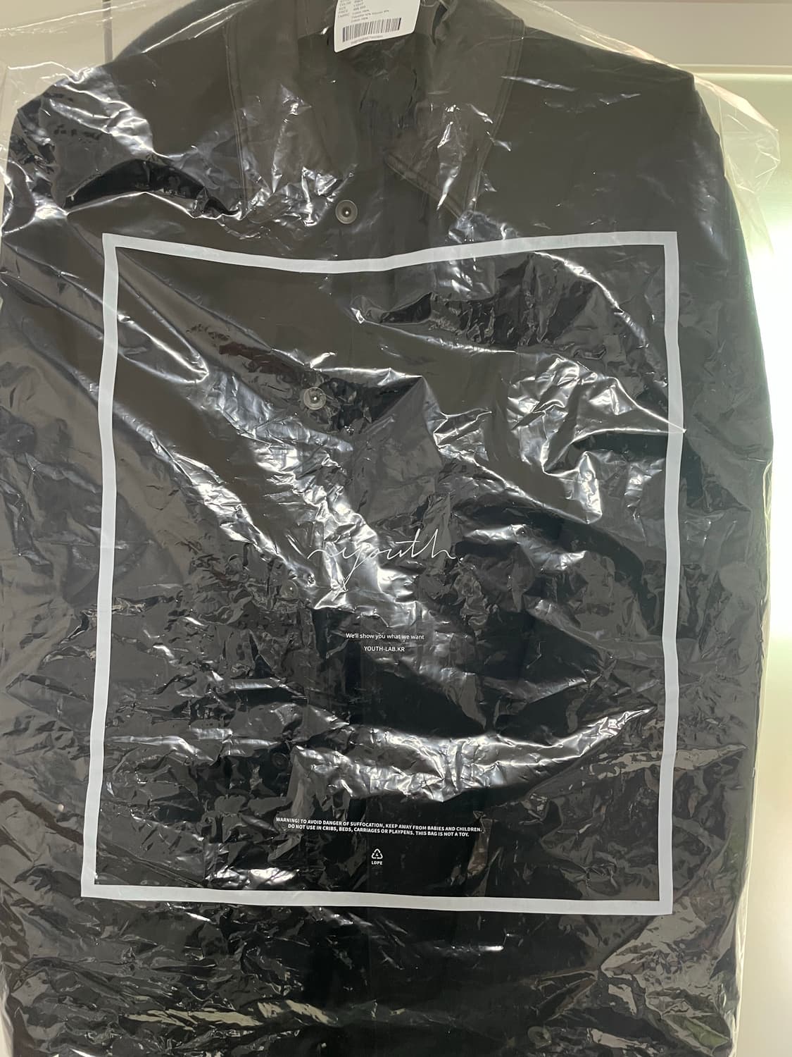 유스 26ss 레더칼라 데님 하프코트 L 상품이미지3