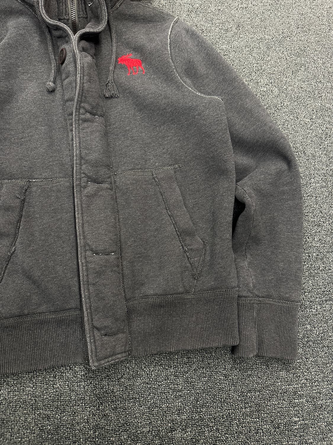 M) 아베크롬비 무스 로고 버튼 후드집업 상품이미지7