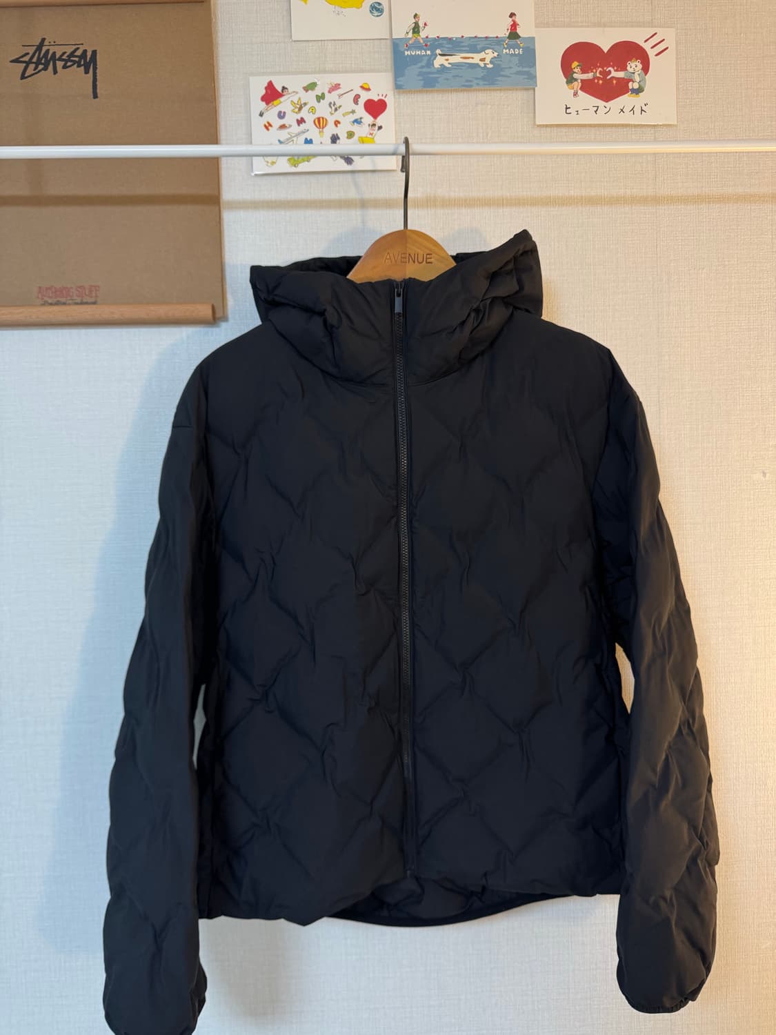 [S]유니클로 퍼프테크 후드 경량패딩 파카 블랙 상품이미지2