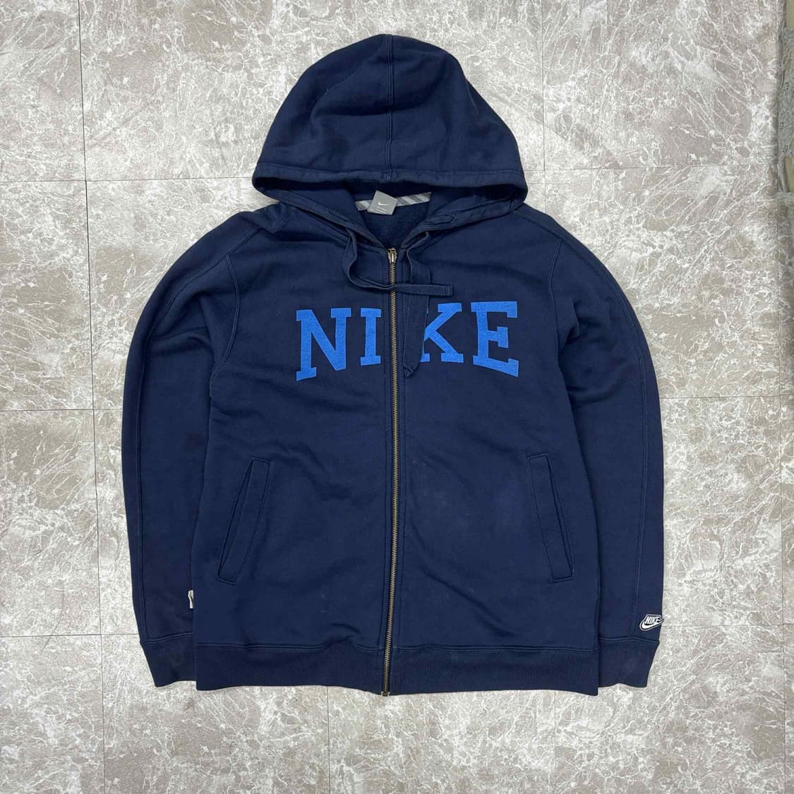 나이키 00s 아치로고 네이비 스웻 후드집업 희귀져지(L) 상품이미지2