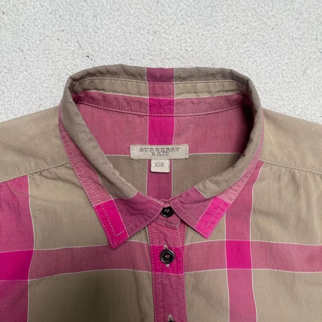 BURBERRY BRIT 체크 셔츠 베이지-핑크 XXL 상품이미지4