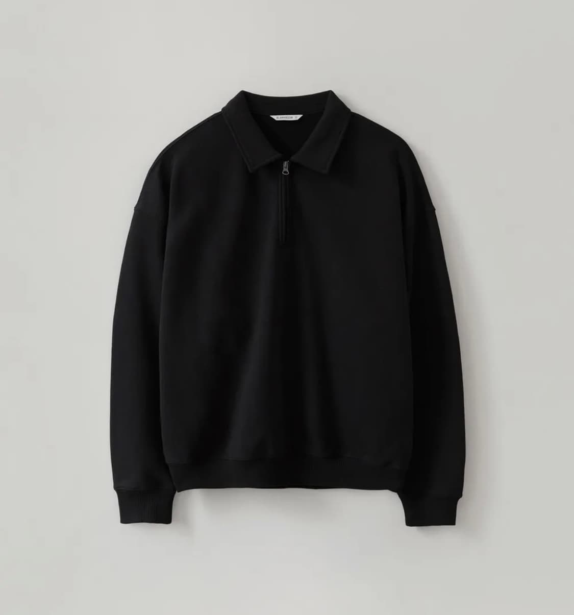 (3) 블랭크룸 하프 집 스웻 셔츠_BLACK 상품이미지1