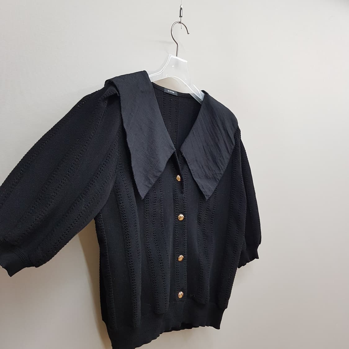 한섬 시스템 2022 빅카라 니트 펀칭 가디건 F사이즈 상품이미지3