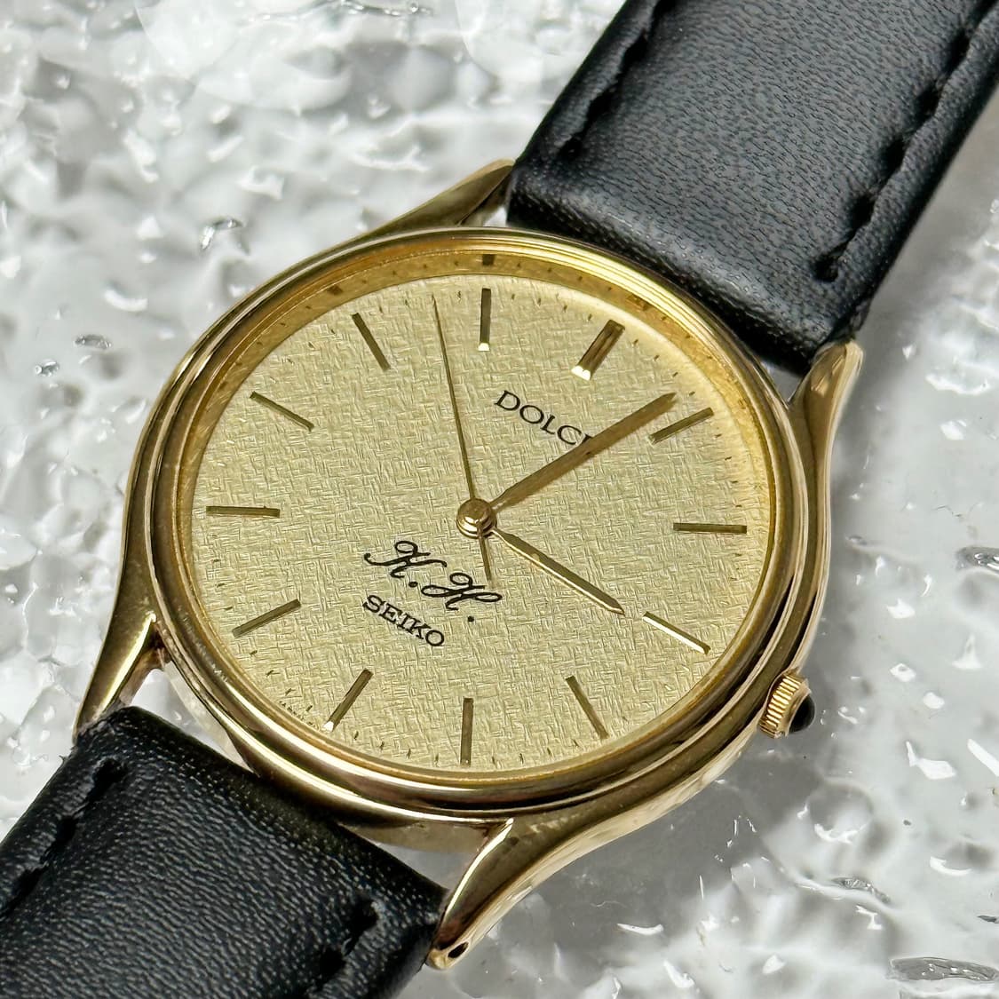 80's90's 세이코 빈티지 돌체 골드 텍스처 드레스 워치 상품이미지2