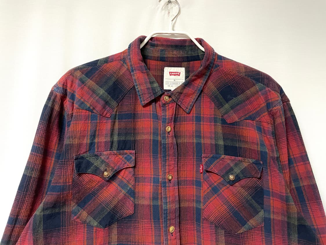 리바이스 남성 코튼 웨스턴 체크셔츠 XL _ 브릭 상품이미지2