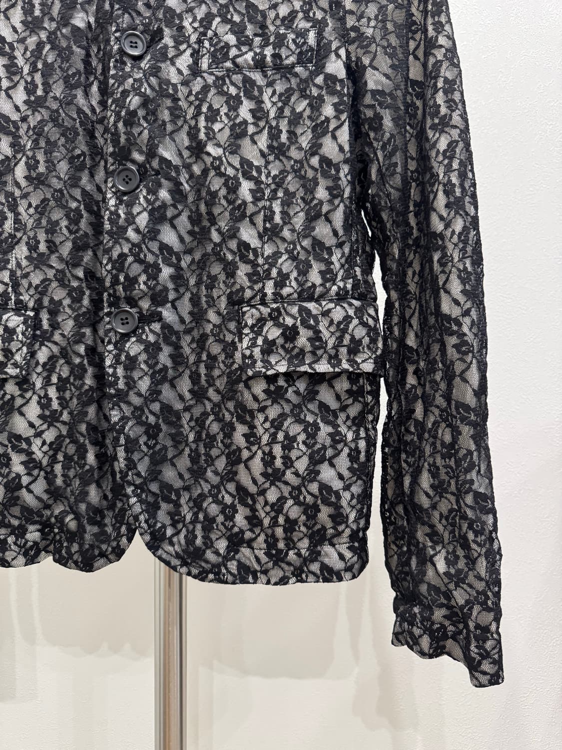 꼼데가르송 블랙 12aw 플로럴 자켓 상품이미지3