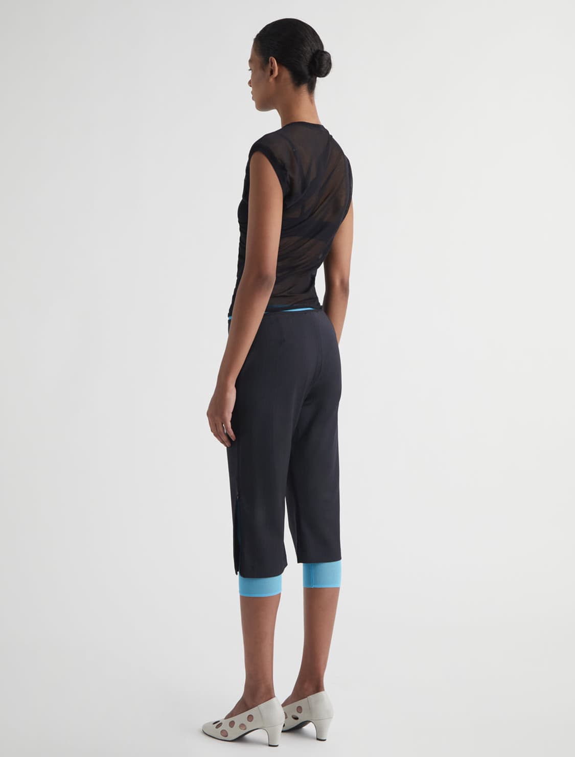 [36,38]팔로마울 LUMIETI 스트라이프 지퍼 카프리 팬츠 상품이미지3