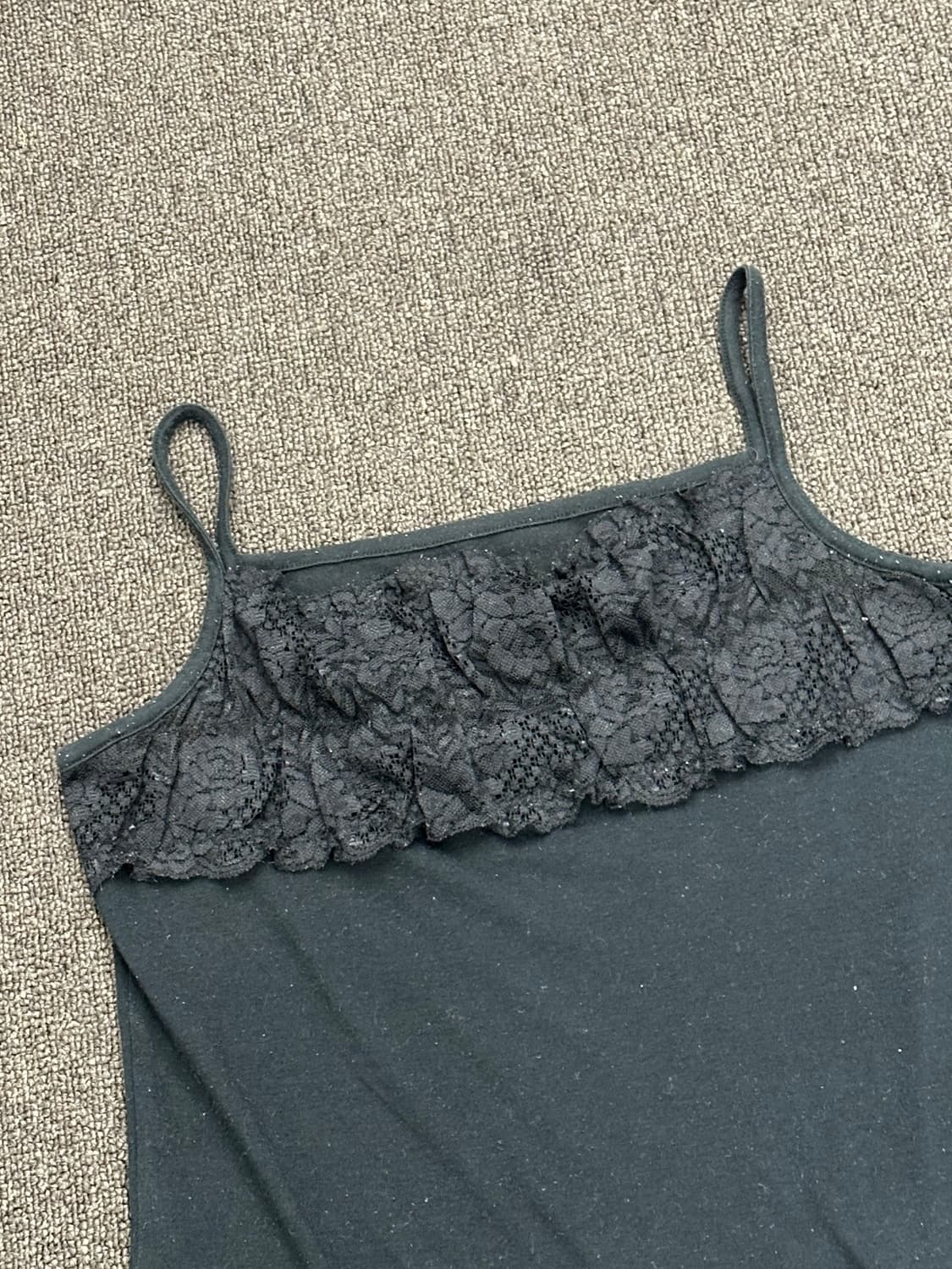 L)Japanese vintage 여성 레이스 블랙 나시  상품이미지3