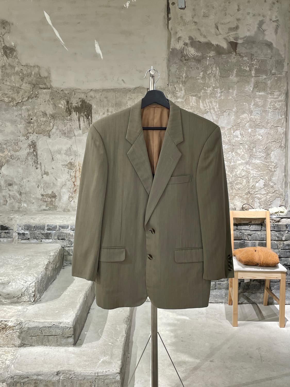 크리스찬 디올 무슈 라이트 카키 체크 2B 울 블레이저 상품이미지1