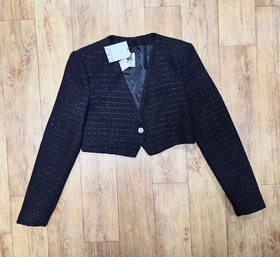 자라(ZARA) 크롭 트위드자켓 55 새상품 상품이미지1