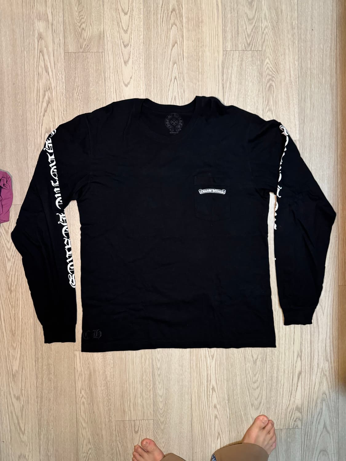 크롬하츠 스크롤라벨 롱슬리브 블랙 XL 상품이미지5