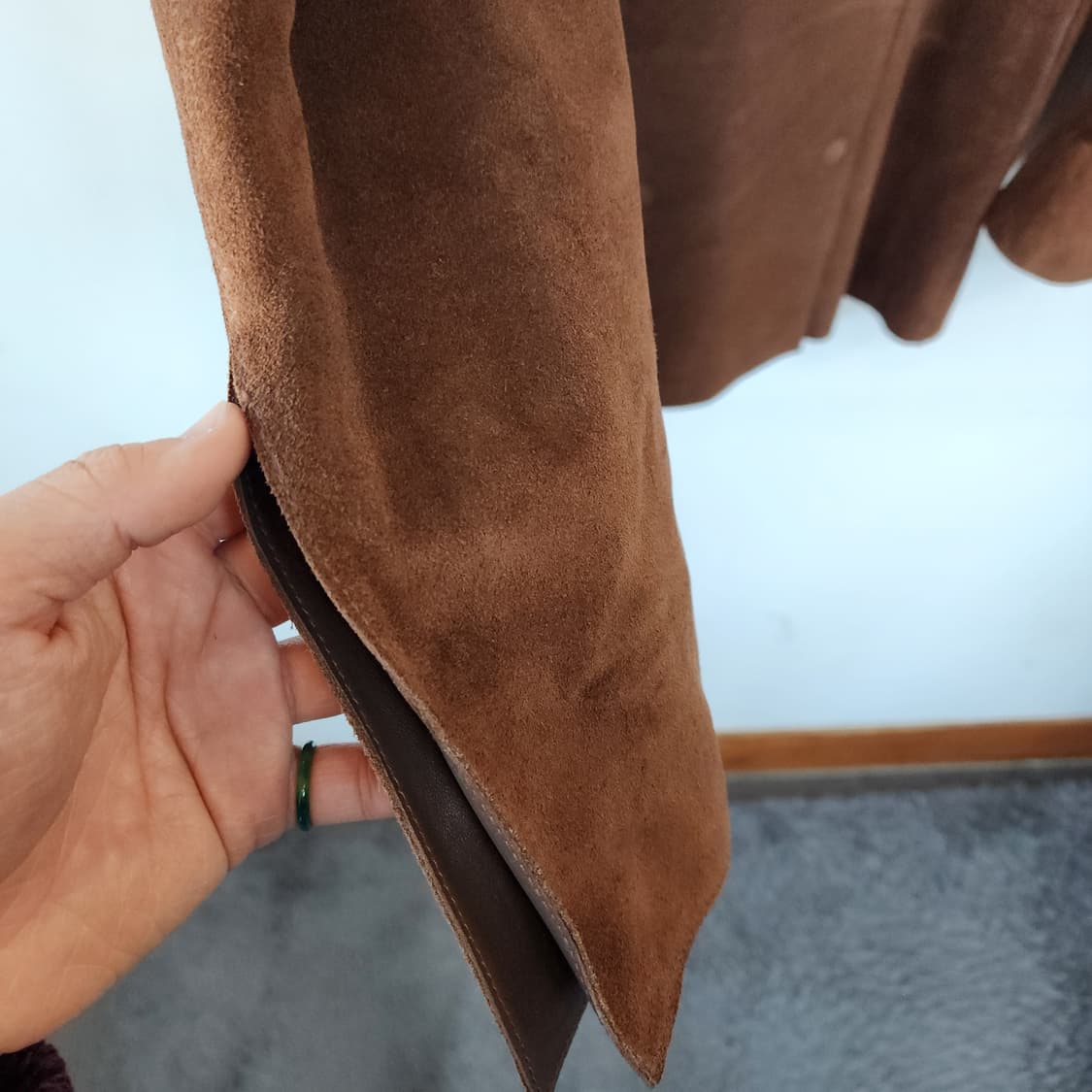 SIHWA 브라운 양가죽 더블 버튼 자켓 상품이미지4