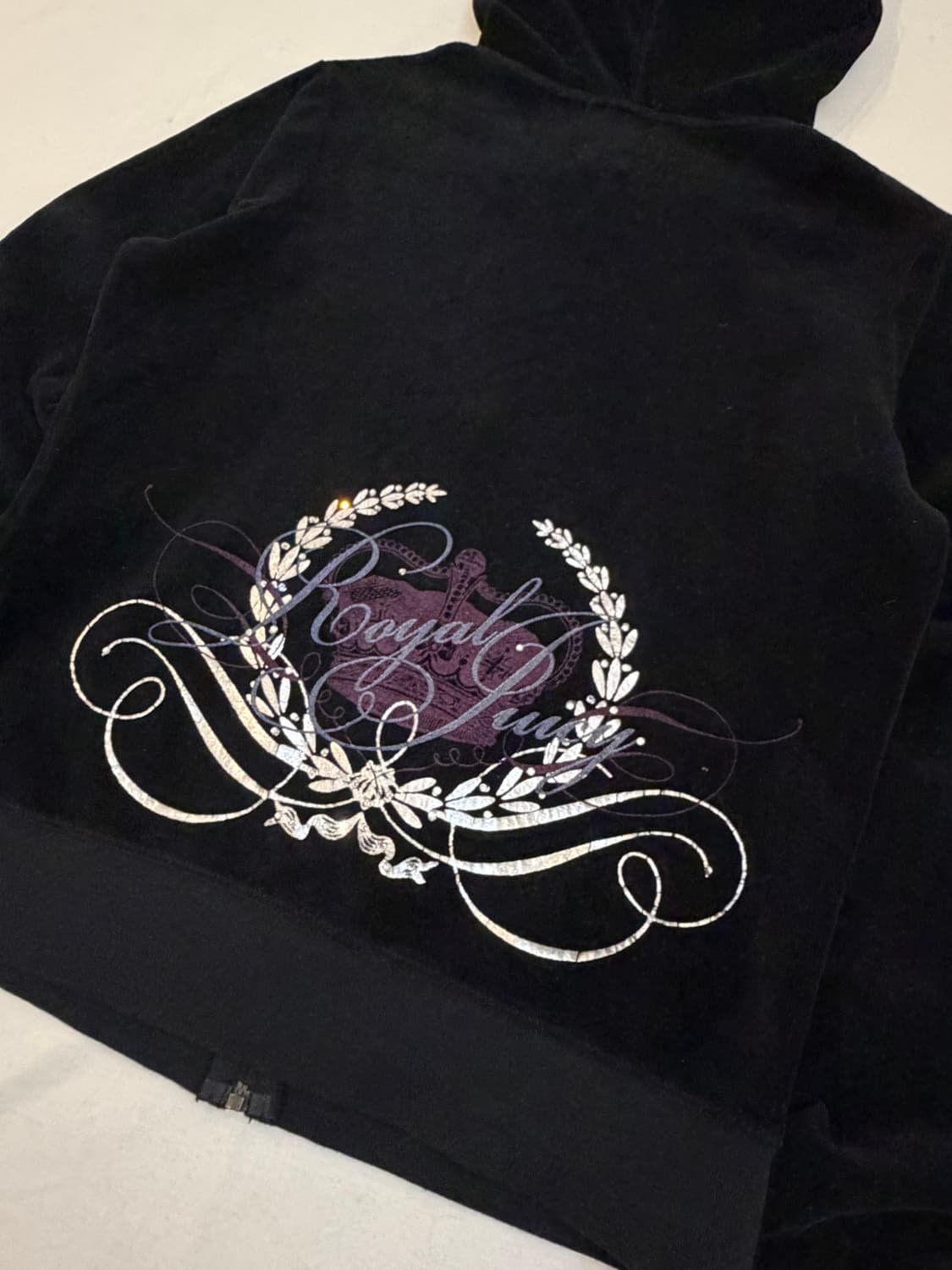 희귀) 쥬시꾸뛰르 대장급 y2k 갸루 벨벳 후드집업 상품이미지2