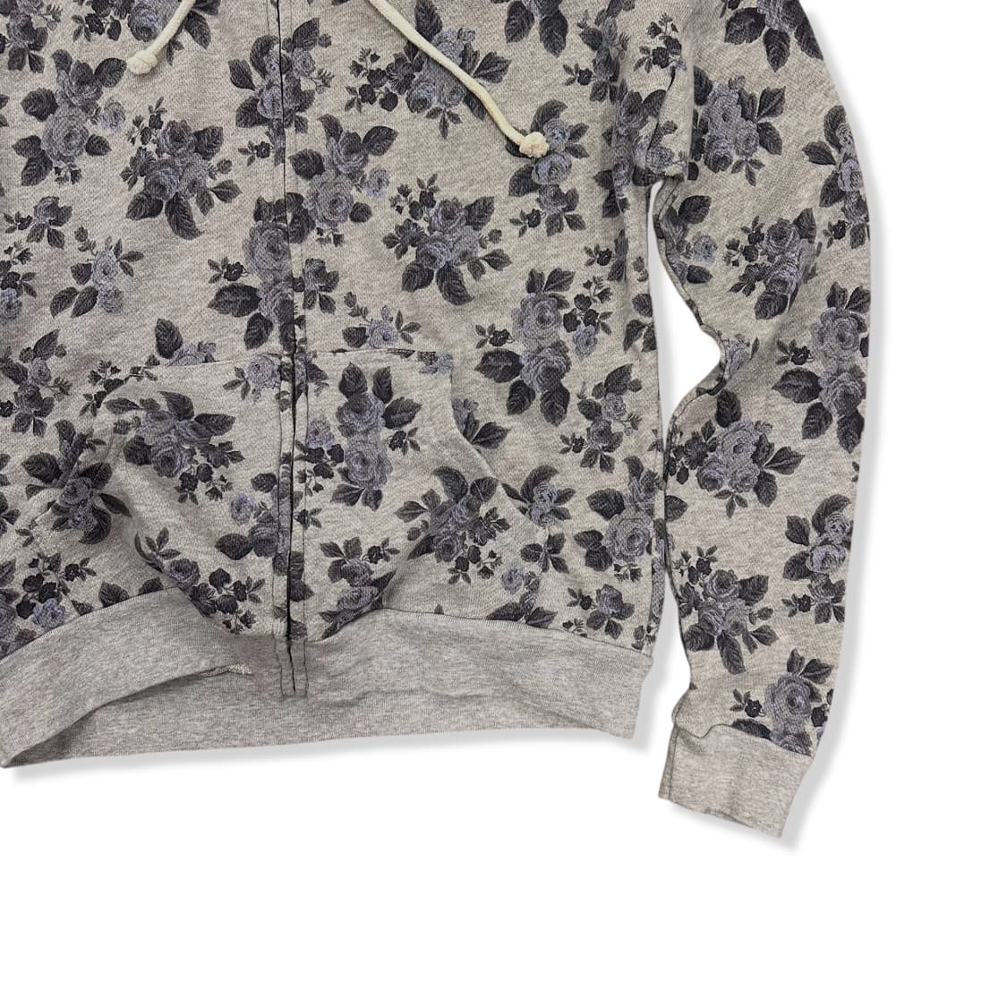 Floral Pattern Gray Regular-Fit Hood Zip 상품이미지3