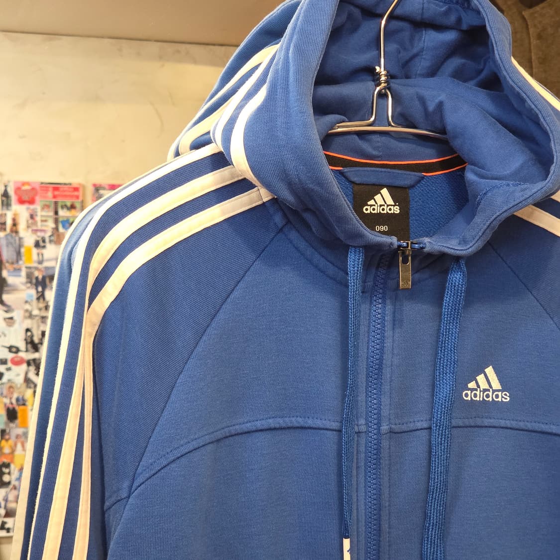 아디다스 블루 사이드 라인 후드집업 상품이미지3