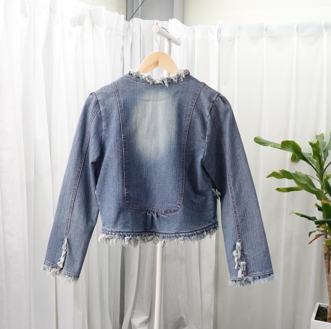 빈티지 프린지 디테일 크롭 데님 자켓 1917 상품이미지3