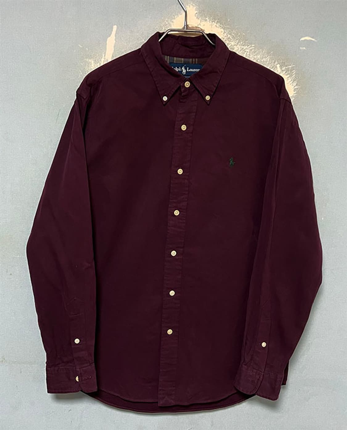 POLO 폴로 남자 캐주얼셔츠 춘추 버건디 커스텀핏 솔리드 M 95  상품이미지1