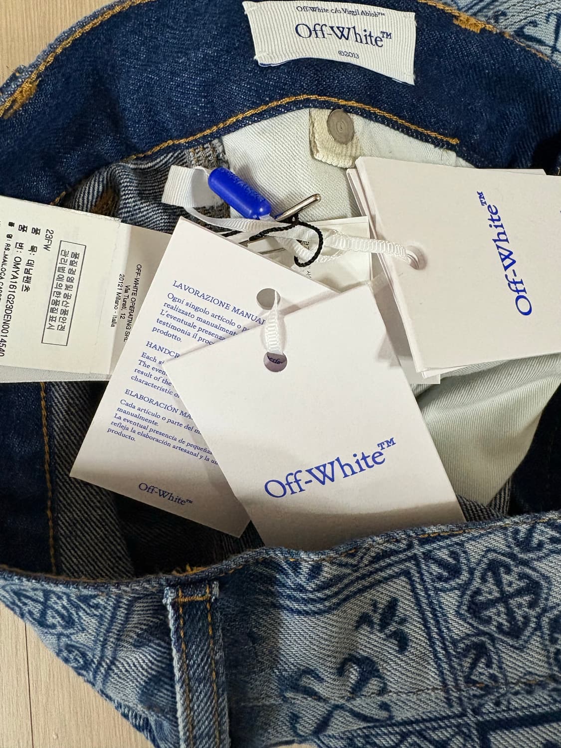 오프화이트 타일 데님팬츠 상품이미지5