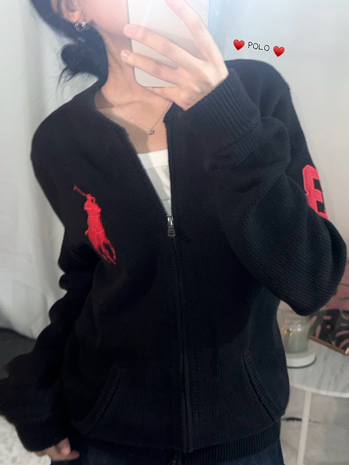 🐰폴로 랄프로렌 빅포니 여리 고급 니트 집업♥️ 상품이미지1