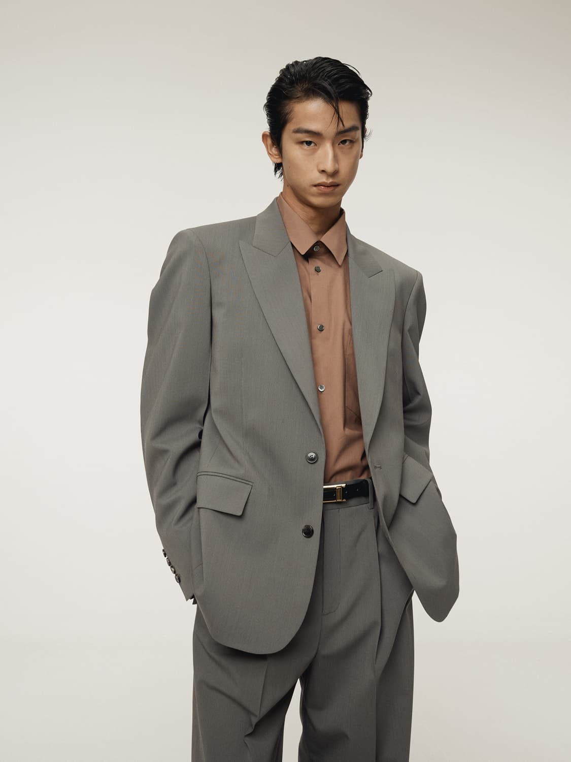 렉토 25FW 스트럭쳐 싱글 수트 자켓 미드나잇 그레이 상품이미지7