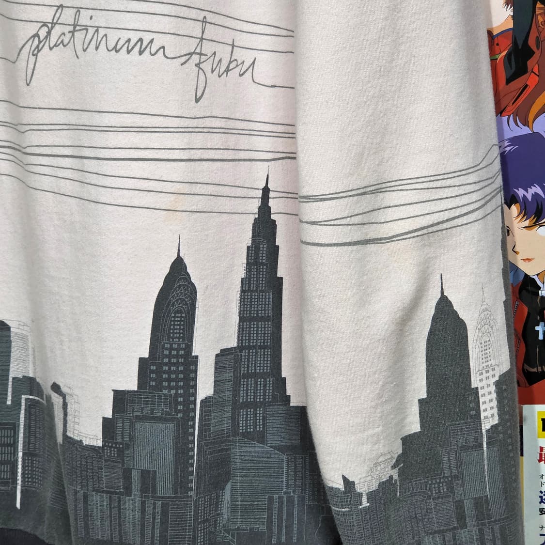 후부 핑크 그레이 프린팅 올드스쿨 오버핏 후드 집업 상품이미지8