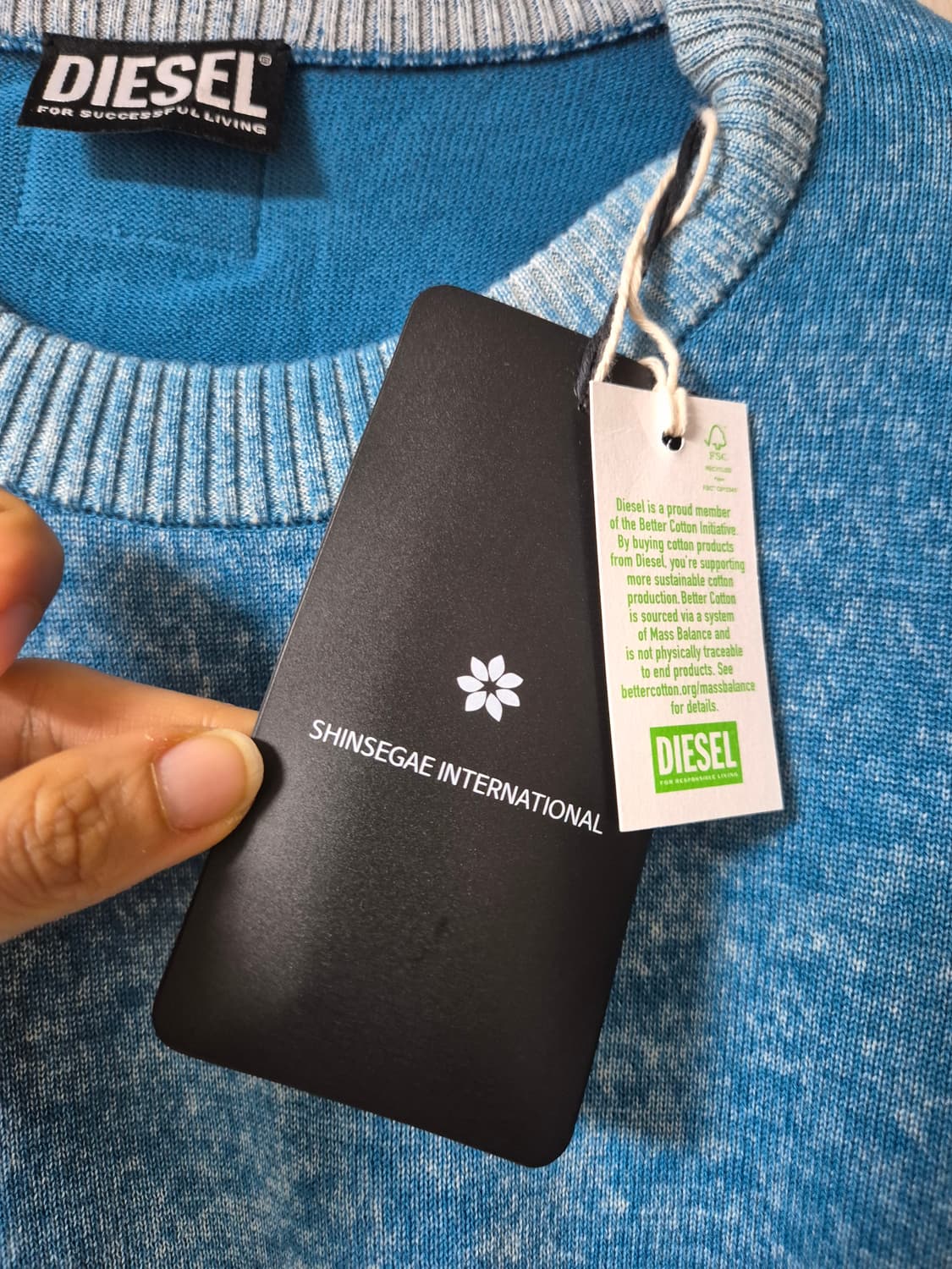 (정품) 디젤 블루 크롭 니트 새상품 22년 S 상품이미지7