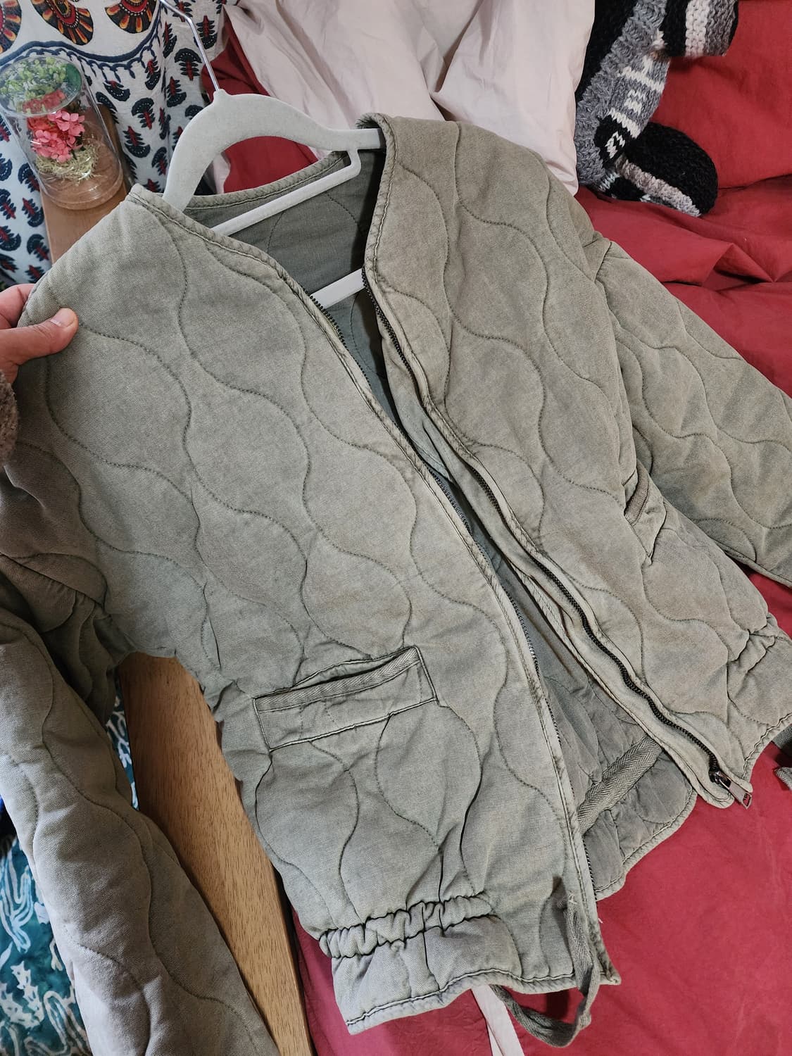 자라 면 퀼팅 누빔 점퍼 55사이즈 상품이미지7