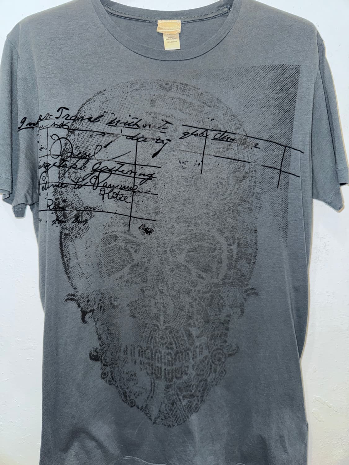 Diesel 디젤 다크그레이 해골 반팔티셔츠 상품이미지3